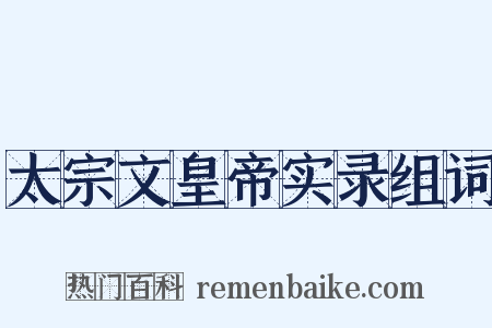 太宗文皇帝实录组词是什么意思的图片